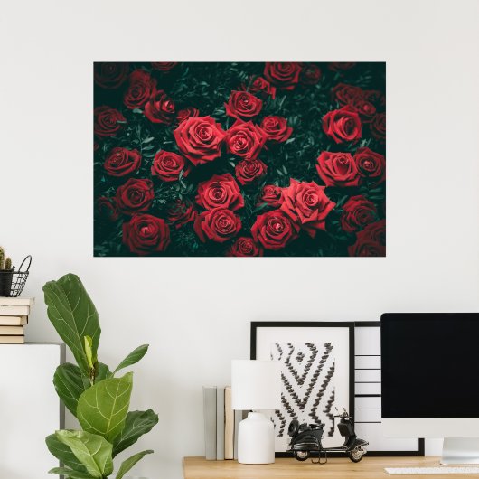 Bos rode rozen poster (Thuiskantoor)