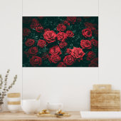 Bos rode rozen poster (Keuken)