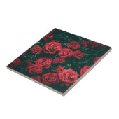 Bos rode rozen tegeltje (Zijkant)