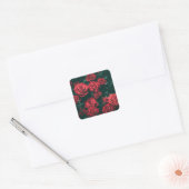 Bos rode rozen vierkante sticker (Envelop)