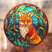Bos Rode Vos Nep Gebrandschilderd Glas Raamsticker (Vel 2)