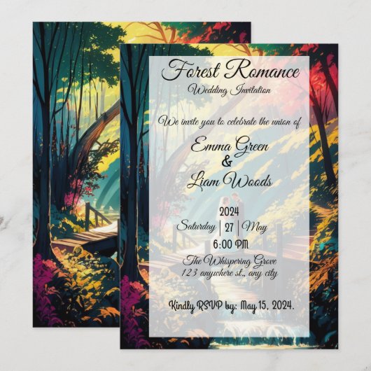 Bos Romance: een bruiloft verhaal Kaart (Voorkant / Achterkant)