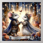 Bos Romance Mouse Paar Bruiloft Gepersonaliseerd Poster (Voorkant)