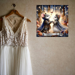 Bos Romance Mouse Paar Bruiloft Gepersonaliseerd Poster