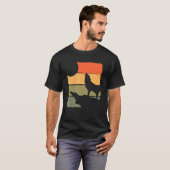 Bos Roofdier Huilende Wolf Dier Retro Wolf T-shirt (Voorkant volledig)
