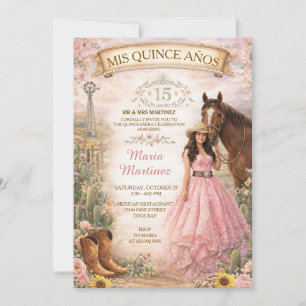 Bos Roze Jurk Bloemen 15 Mis Quince Kaart