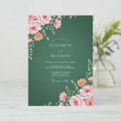 Bos Roze Ranunculus Eucalyptus Bruiloft Kaart (Staand voorkant)