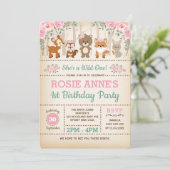 bos Roze Roses Wild Eén eerste verjaardag Kaart (Staand voorkant)