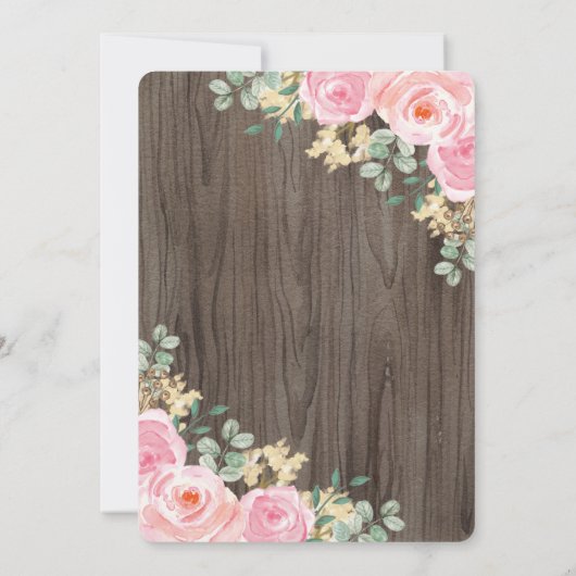  bos Roze Roses Wild Eén eerste verjaardag Kaart (Achterkant)