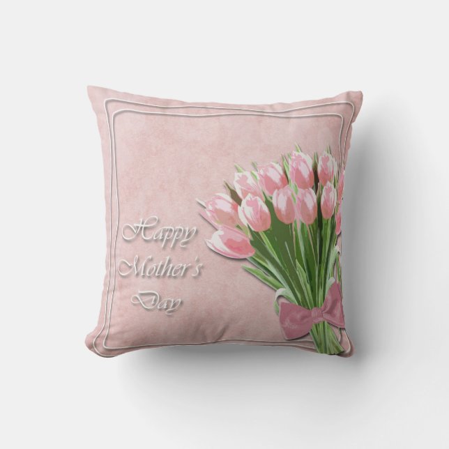 Bos roze tulpen Moederdag kussensloop Buitenkussen (Voorkant)