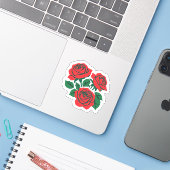 Bos Rozen Sticker (Laptop met iPhone)