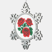 Bos rozen tin sneeuwvlok ornament (Rechts)