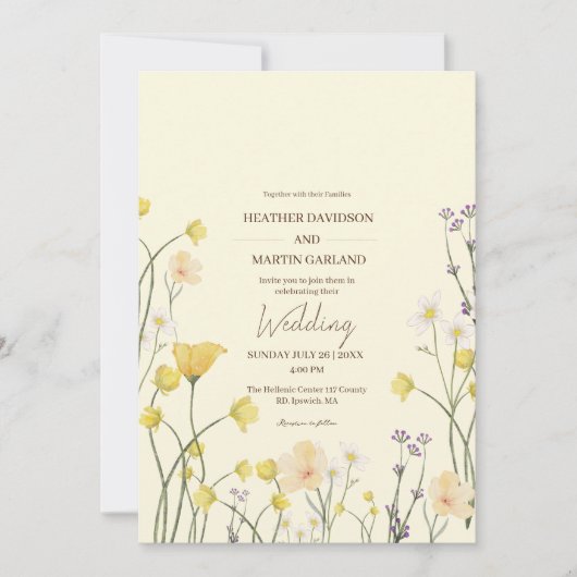  Bos Rustieke Bloem Elegante Pastel Bruiloft  Kaart (Voorkant)