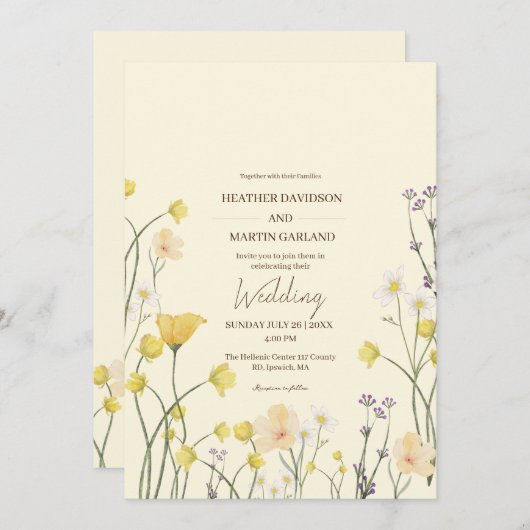  Bos Rustieke Bloem Elegante Pastel Bruiloft  Kaart (Voorkant / Achterkant)