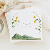 Bos rustieke Boho Wildflower Monogrammed bruiloft Servet