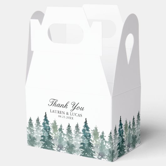 Bos rustieke bos bomen dennen dank u bedankdoosjes (Geopend)