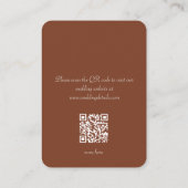 Bos Rustieke Terracotta Herfst QR Code Bruiloft Informatiekaartje (Achterkant)