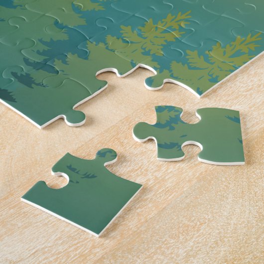 Bos Rustige Berg Scenerie Legpuzzel (Zijkant)