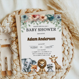 Bos Safari Dieren Baby Shower Kaart