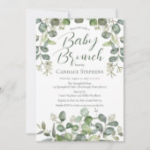 Bos | Sage Green Seed Eucalyptus Baby Brunch Kaart (Voorkant)