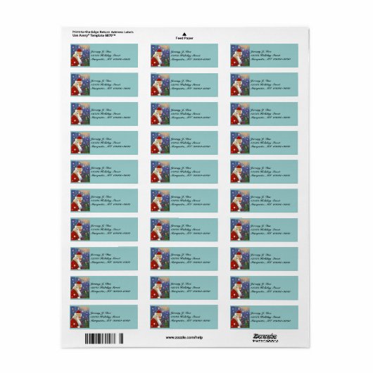 Bos Santa & Natuurlijke Boom Topper Chickade Etiket (Full Sheet)