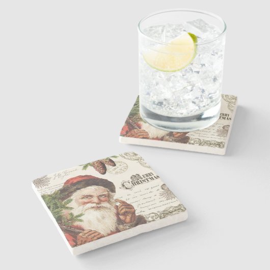 bos Santa Stenen Onderzetter (Zijkant)