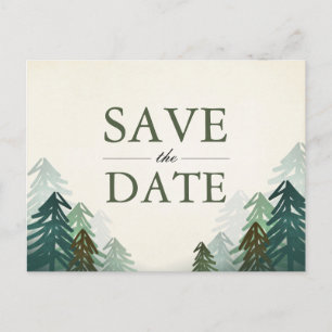 Bos Save the Date Briefkaart Elegante dennenwinter