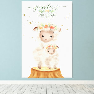 Bos schaap dier zachte baby mama canvas afdruk