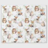 Bos Schattigee baby dieren waterverf Cadeaupapier (Vlak)