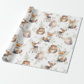 Bos Schattigee baby dieren waterverf Cadeaupapier (Uitgerold)
