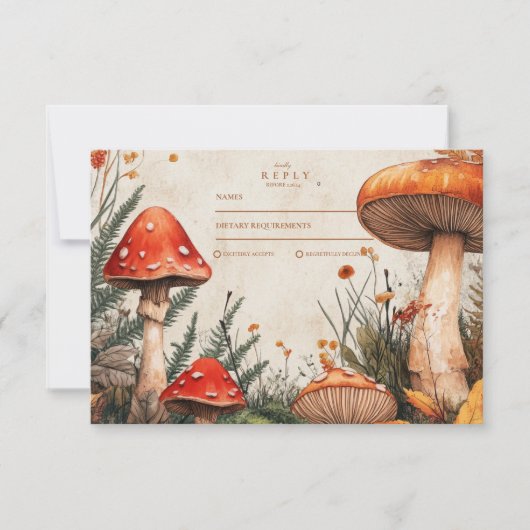 bos schimmels bruiloft RSVP kaartje (Voorkant)