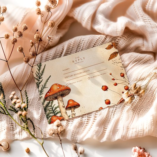  bos schimmels bruiloft RSVP kaartje