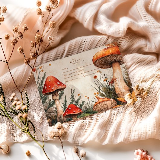 bos schimmels bruiloft RSVP kaartje