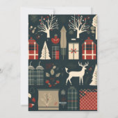 Bos skandinavisch ski kerst foto feestdagenkaart (Achterkant)