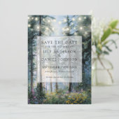 Bos Slingerlichtjes Wilde Bloemen Bloemige Trouw Save The Date (Staand voorkant)