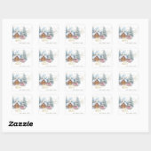 Bos Sneeuw Huis Slede Vierkante Sticker (Vel)