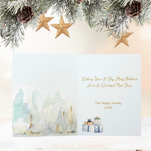 Bos Sneeuw Kerstbomen Kaart