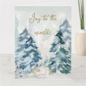 Bos Sneeuw Kerstbomen Kaart (Voorkant)