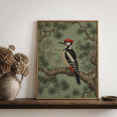 Bos Specht Pijnboom Chinoiserie Poster