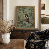 Bos Specht Pijnboom Chinoiserie Poster