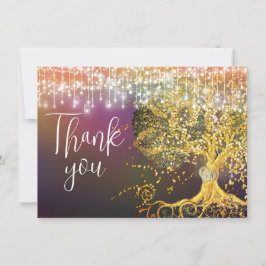 Bos sprookje Paarse gouden bruiloft Bedankkaart