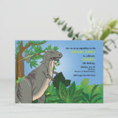 Bos T-Rex Dinosaurus Uitnodiging (Staand voorkant)
