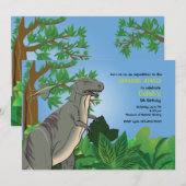 Bos T-Rex Dinosaurus Uitnodiging (Voorkant / Achterkant)