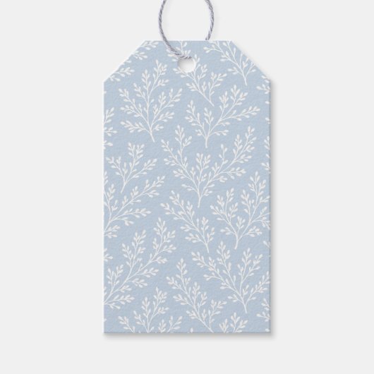 Bos Takjes Neutraal - Stofblauw Cadeaulabel (Voorkant)