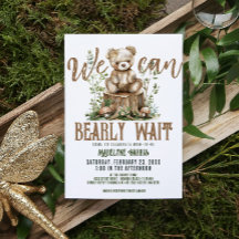Bos Teddybeer Bos Watercolor Baby Shower