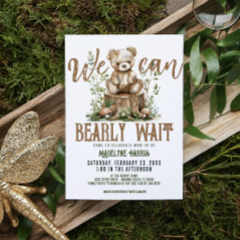 Bos Teddybeer Bos Watercolor Baby Shower Kaart
