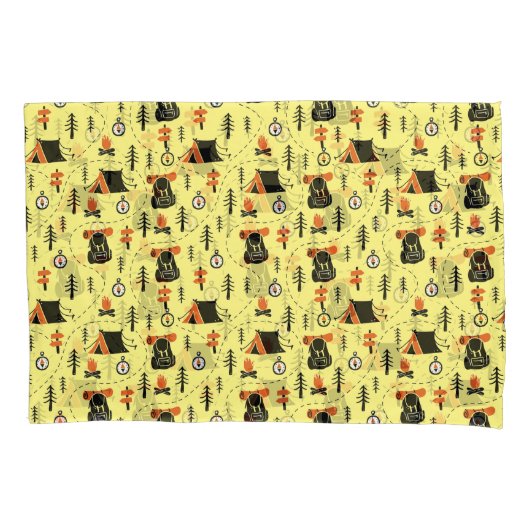 Bos Tent Kamperen Wandelpaden Beige Kussensloop (Voorkant)