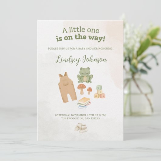 Bos Thema Baby Shower Kaart (Staand voorkant)