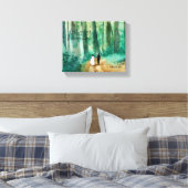 Bos thema bruiloften met waterverf bos canvas afdruk (Insitu (Slaapkamer))