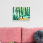Bos thema bruiloften met waterverf bos canvas afdruk (Insitu (Woonkamer))